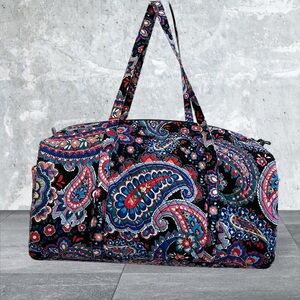 **SOLD**Vera Bradley Haymarket Paisley Quilted Large XL Duffel Bag Overnight